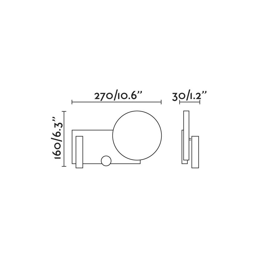 FARO 20065 - LED Mały ściemnialny kinkiet KLEE LED/10W/230V + LED/3W prawy