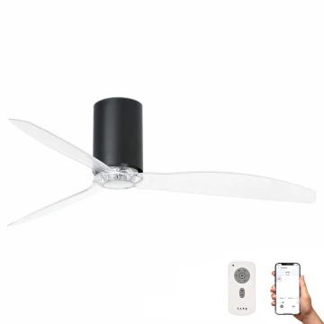 FARO 32041WP - Wentylator sufitowy MINI TUBE FAN Wi-Fi czarny + pilot