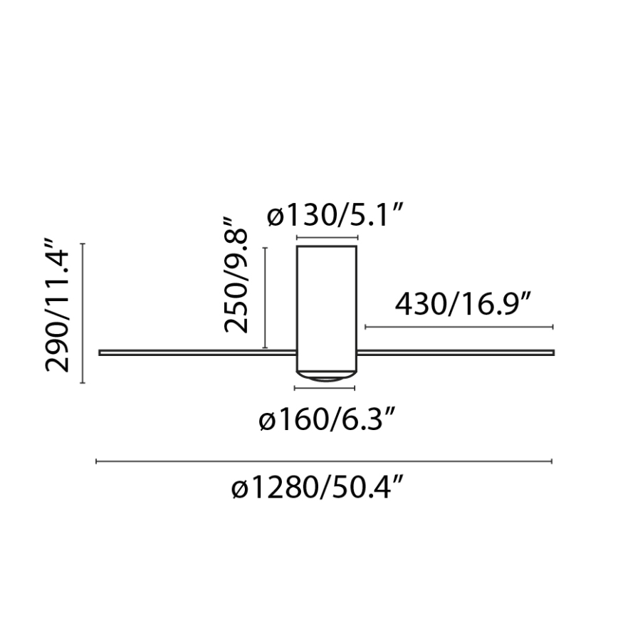 FARO 32043WP-10 - Wentylator sufitowy LED MINI TUBE FAN LED/16W/230V Wi-Fi czarny + pilot