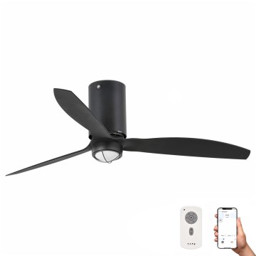 FARO 32043WP-10 - Wentylator sufitowy LED MINI TUBE FAN LED/16W/230V Wi-Fi czarny 128 cm SMART + pilot