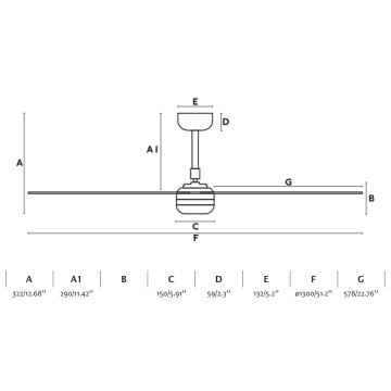 FARO 33817WP-21 - LED Wentylator sufitowy PUNT LED/24W/230V 3000/4000/6500K drewno/czarny + pilot