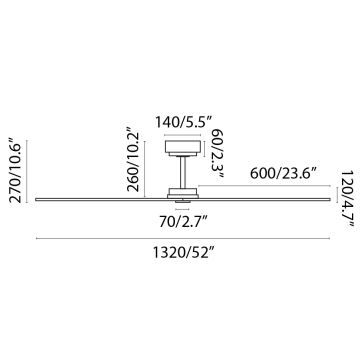 FARO 34100 - Wentylator sufitowy MILOS czarny + pilot zdalnego sterowania