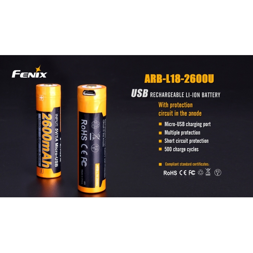 Fenix FE18650LI26USB - 1szt. Akumulator USB/3,6V