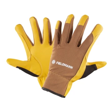 Fieldmann - Rękawice robocze żółte/brązowe