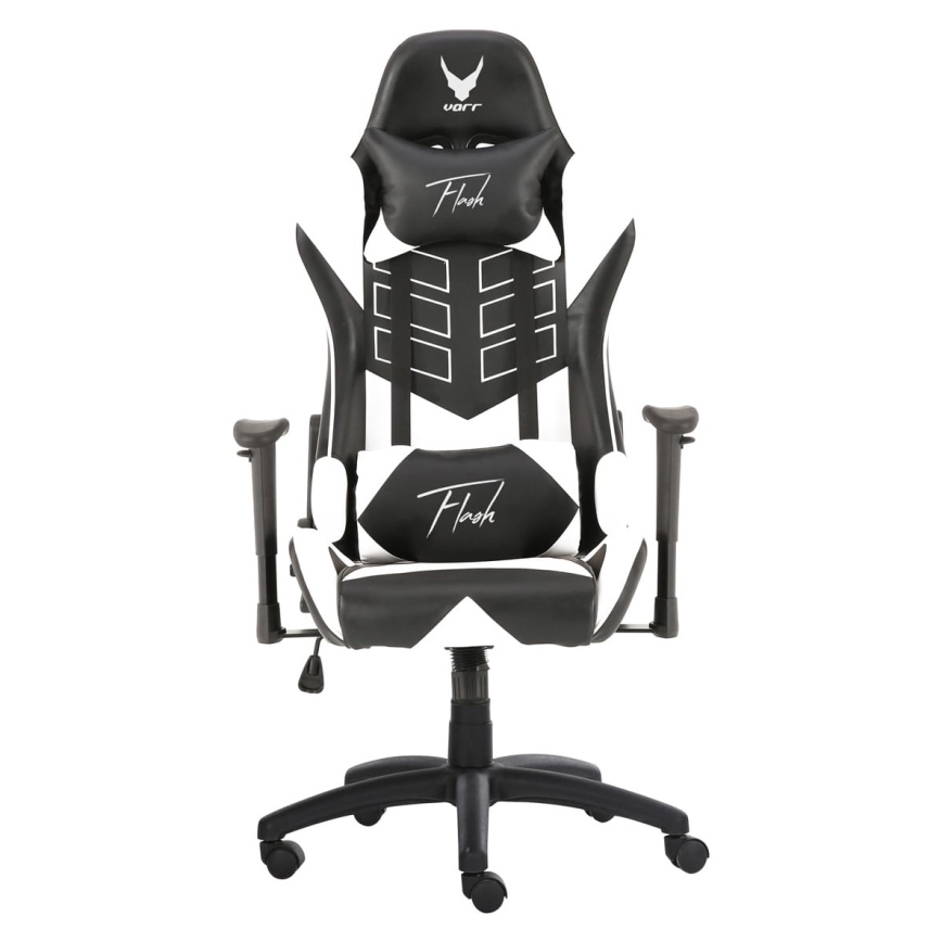 Fotel gamingowy VARR Lux z podświetleniem LED RGB + pilot czarny/biały
