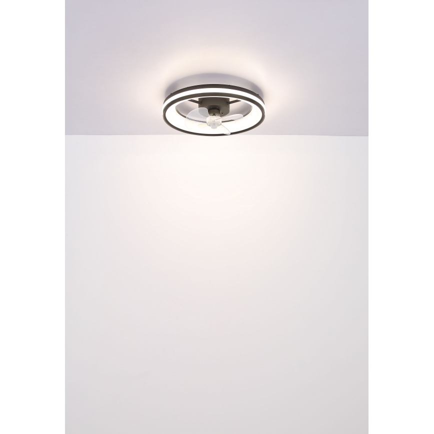 Globo - LED Ściemniany plafon z wentylatorem LED/30W/230V 2700-6500K czarny + zdalne sterowanie