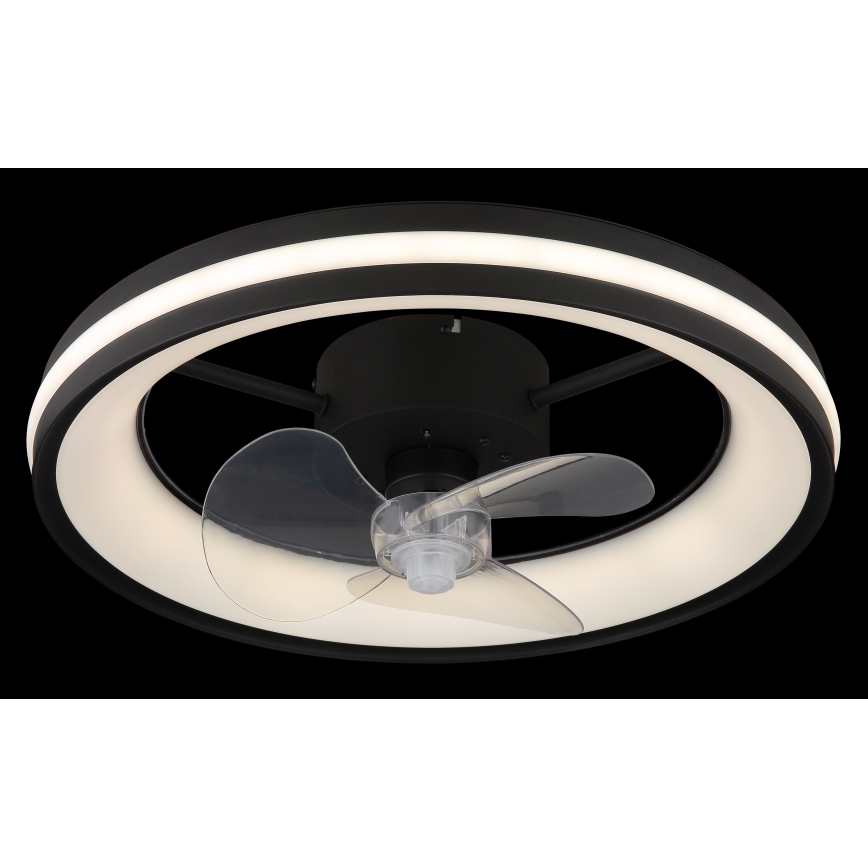 Globo - LED Ściemniany plafon z wentylatorem LED/30W/230V 2700-6500K czarny + zdalne sterowanie
