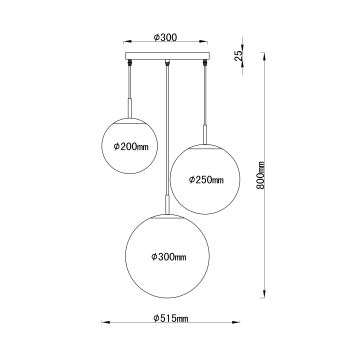 Globo - Żyrandol na lince 3xE27/60W/230V