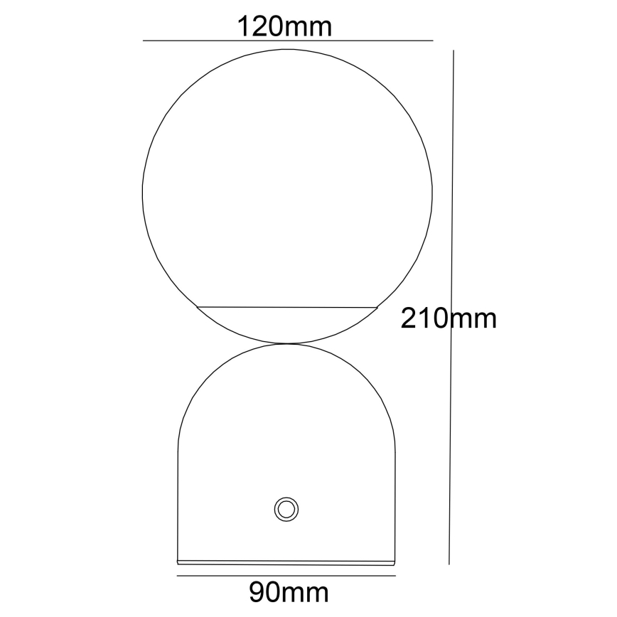 Globo - LED Ściemnialna dotykowa lampa stołowa LED/2W/5V 2700/4000/65000K 1800 mAh czarna