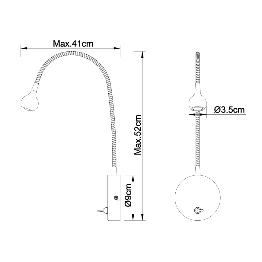 Globo - LED Elastyczna lampka LED/3W/230V chrom