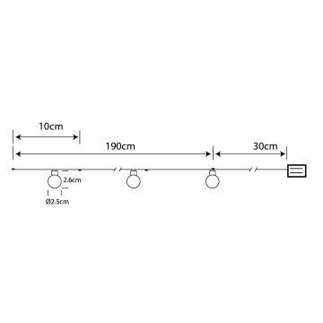 Globo - LED Łańcuch świąteczny 20xLED/2xAA 2,2m ciepła biel