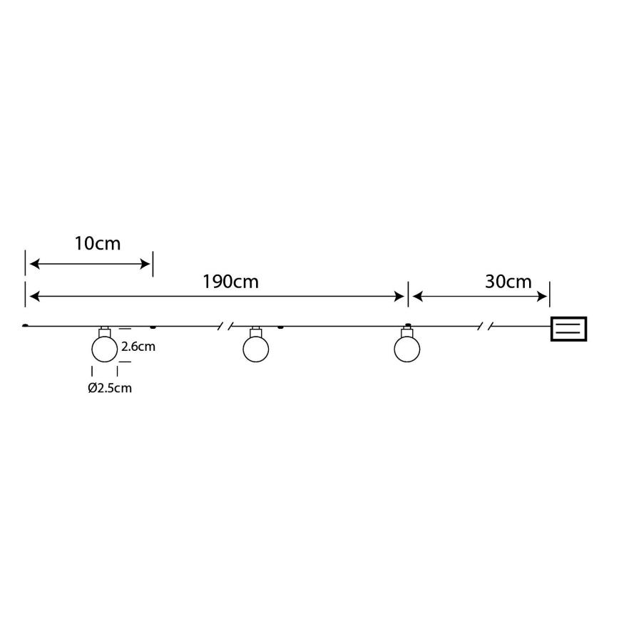 Globo - LED Łańcuch świąteczny 20xLED/2xAA 2,2m ciepła biel