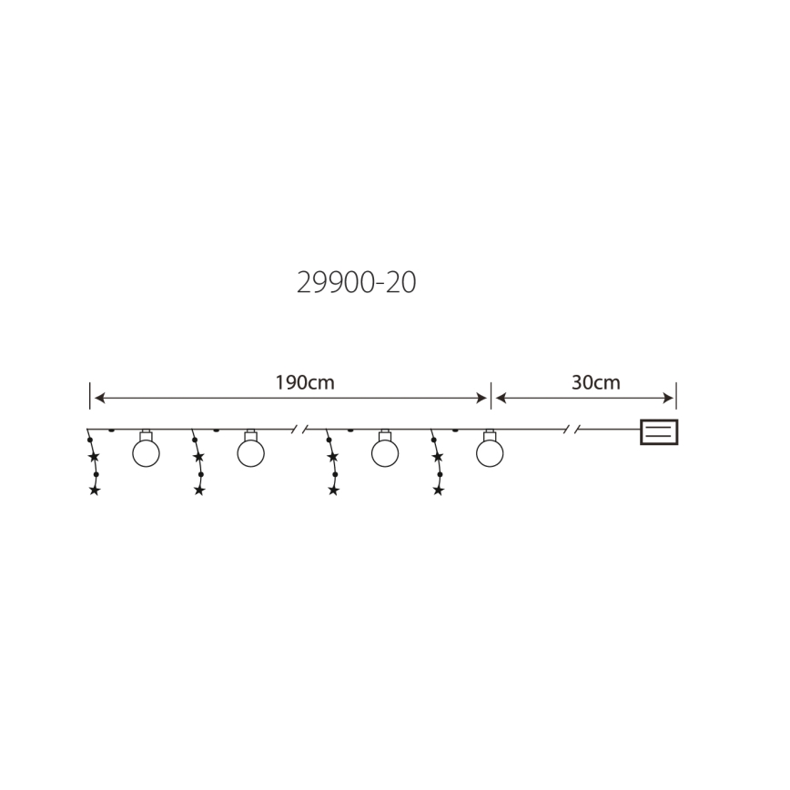 Globo 29900-20 - LED Dekoracyjny łańcuch z lampkami 20xLED/0,03W/2xAA