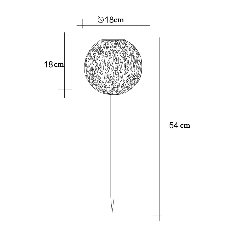 Globo - LED Lampa solarna LED/0,06W/1,2V srebrna IP44 180x540 mm