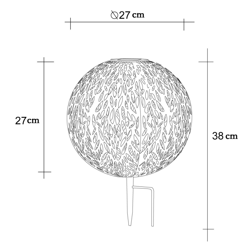 Globo - LED Oświetlenie solarne LED/0,06W/1,2V srebrne IP44 270x380 mm