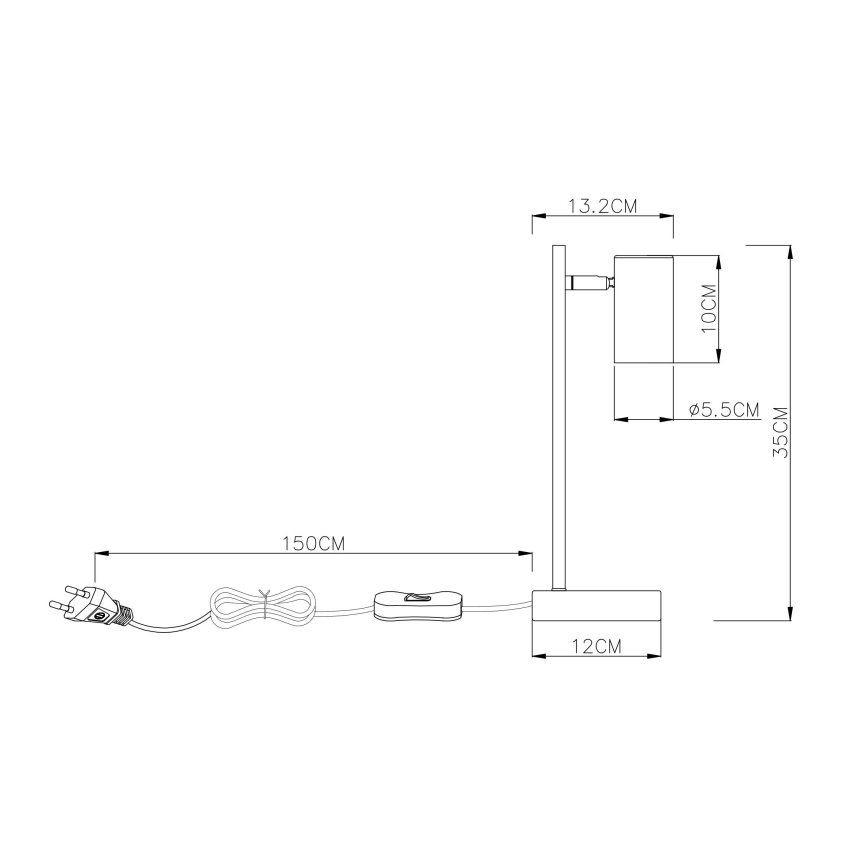 Globo - Lampa stołowa 1xGU10/5W/230V czarna