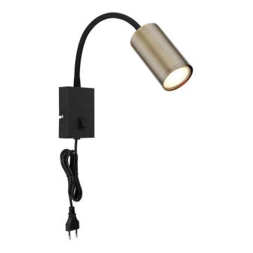 Globo - Flexible wall lamp 1xGU10/25W/230V czarny/mosiądz
