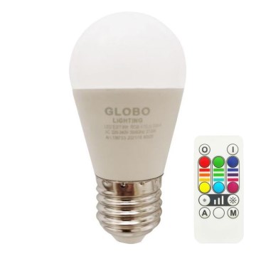 Globo - Żarówka ściemniana LED RGBW E27/6W/230V 3000K + pilot zdalnego sterowania