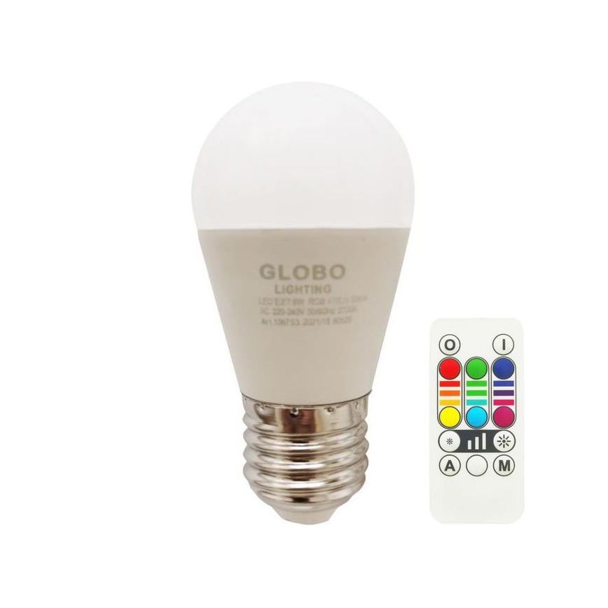 Globo - Żarówka ściemniana LED RGBW E27/6W/230V 3000K + pilot zdalnego sterowania