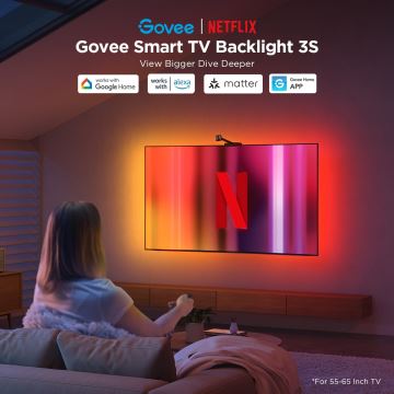 Govee - Backlight 3S Netflix TV 55-65" SMART LED podświetlenie RGBICW Wi-Fi + pilot zdalnego sterowania