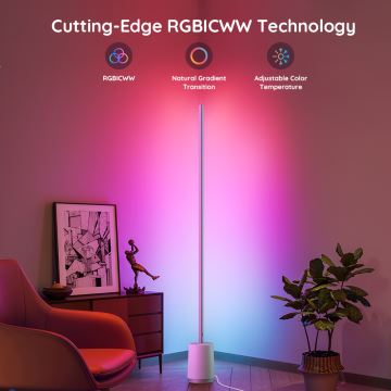 Govee - LED Lampa podłogowa ściemnialna Lyra Smart RGBICWW 2200-6500K Wi-Fi + zdalne sterowanie