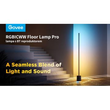 Govee - LED Lampa podłogowa z głośnikiem Pro RGBICWW 2200-6500K Wi-Fi + pilot zdalnego sterowania