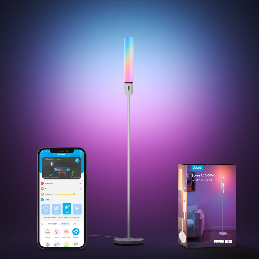 Govee - LED Ściemnialna lampa podłogowa CYLINDER SMART RGBICWW 2200-6500K