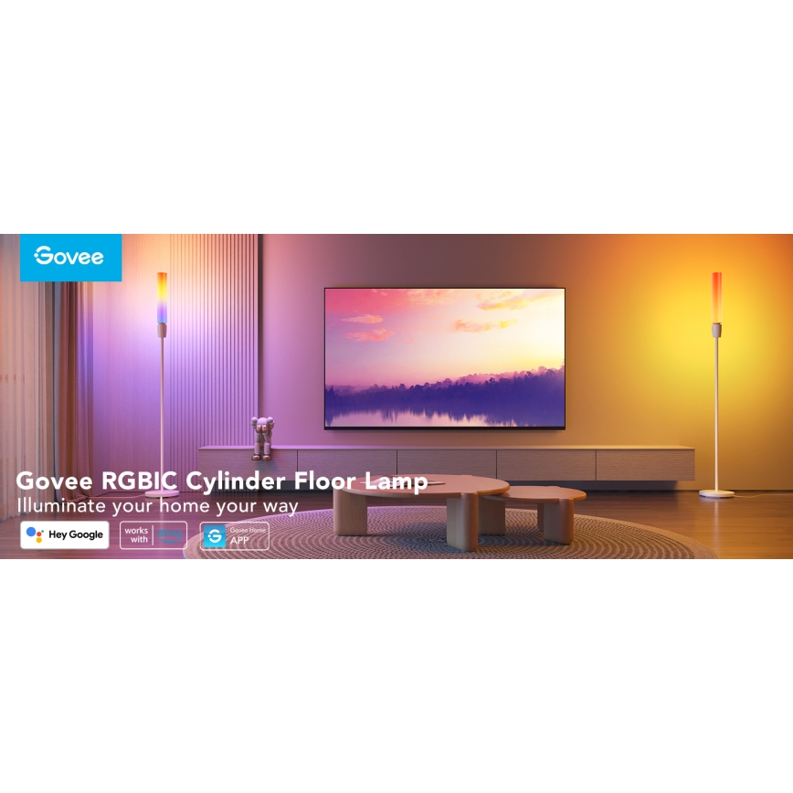 Govee - LED Ściemnialna lampa podłogowa CYLINDER SMART RGBICWW 2200-6500K