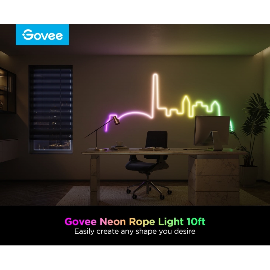 Govee - Neon 2 MATTER zginana LED taśma 3m RGBIC Wi-Fi IP67