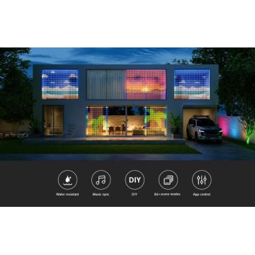 Govee - RGBIC Kurtyna świetlna 520 LED 1,5x2m Wi-Fi IP65