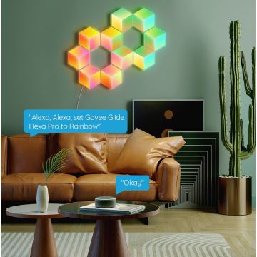 Govee - ZESTAW 10x LED Oświetlenie Glide Hexa Pro LED Smart RGBIC Wi-Fi