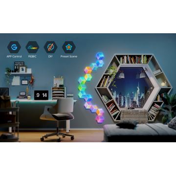 Govee - ZESTAW 10x LED Oświetlenie Glide Hexa Pro LED Smart RGBIC Wi-Fi