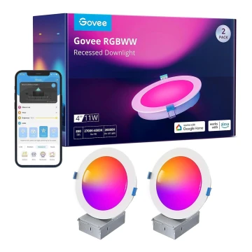 Govee - ZESTAW 2x LED RGBWW Oprawa wpuszczana LED/11W/230V Inteligentny 2700-6500K