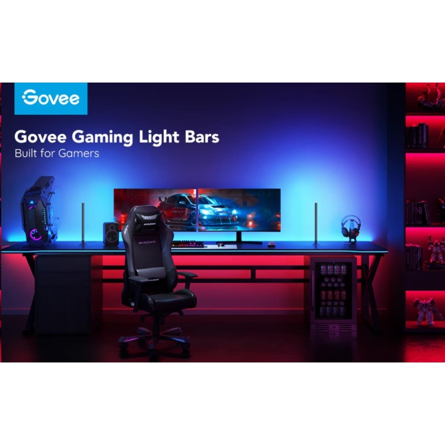 Govee - ZESTAW 2x Panele LED RGBIC Smart Gaming Wi-Fi + Smart Dual + pilot