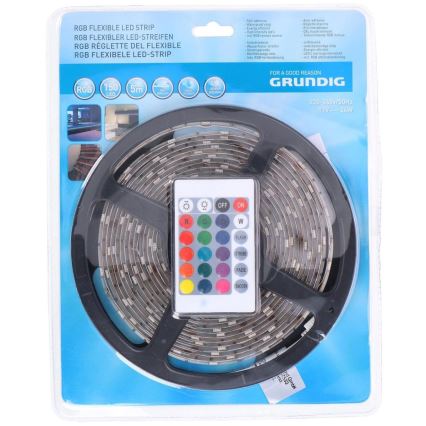 Grundig - Taśma LED RGB ściemnialna 5m LED/24W/230V + pilot IP44