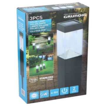 Grundig - ZESTAW 3x Lampa solarna LED/1,2V 6,5x35,5cm