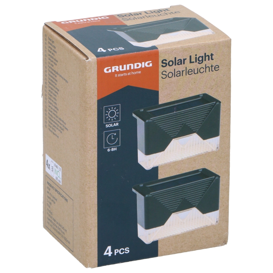 Grundig - ZESTAW 4x LED Kinkiet solarny LED/1,2V IP44