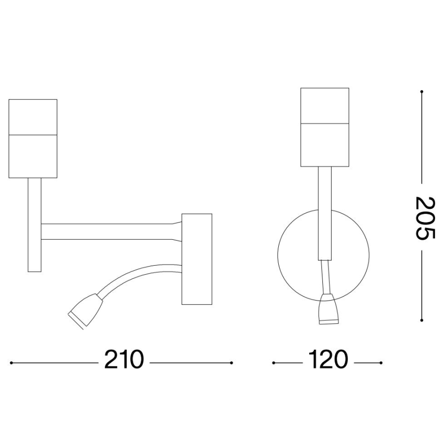 Ideal Lux - LED Elastyczna lampa z mocowaniem SET UP 1xE27/42W + LED/3W/230V CRI 90 USB chrom