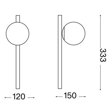 Ideal Lux - LED Kinkiet BINOMIO 1xG9/3W/230V czarny