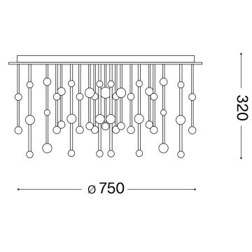 Ideal Lux - LED Ściemnialny żyrandol natynkowy ARMONY LED/77W/230V śr. 75 cm