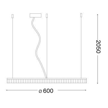 Ideal Lux - LED Żyrandol na lince CROWN LED/30W/230V śr. 60 cm mosiądz