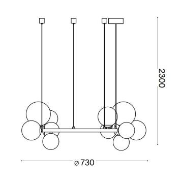 Ideal Lux - LED Żyrandol na lince PERLAGE 11xG9/3W/230V czarny