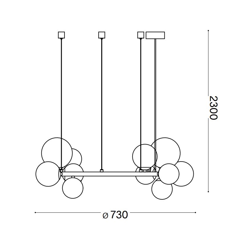 Ideal Lux - LED Żyrandol na lince PERLAGE 11xG9/3W/230V czarny