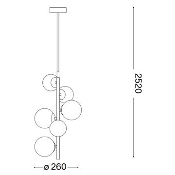 Ideal Lux - LED Żyrandol na lince PERLAGE 6xG9/3W/230V złoty/biały