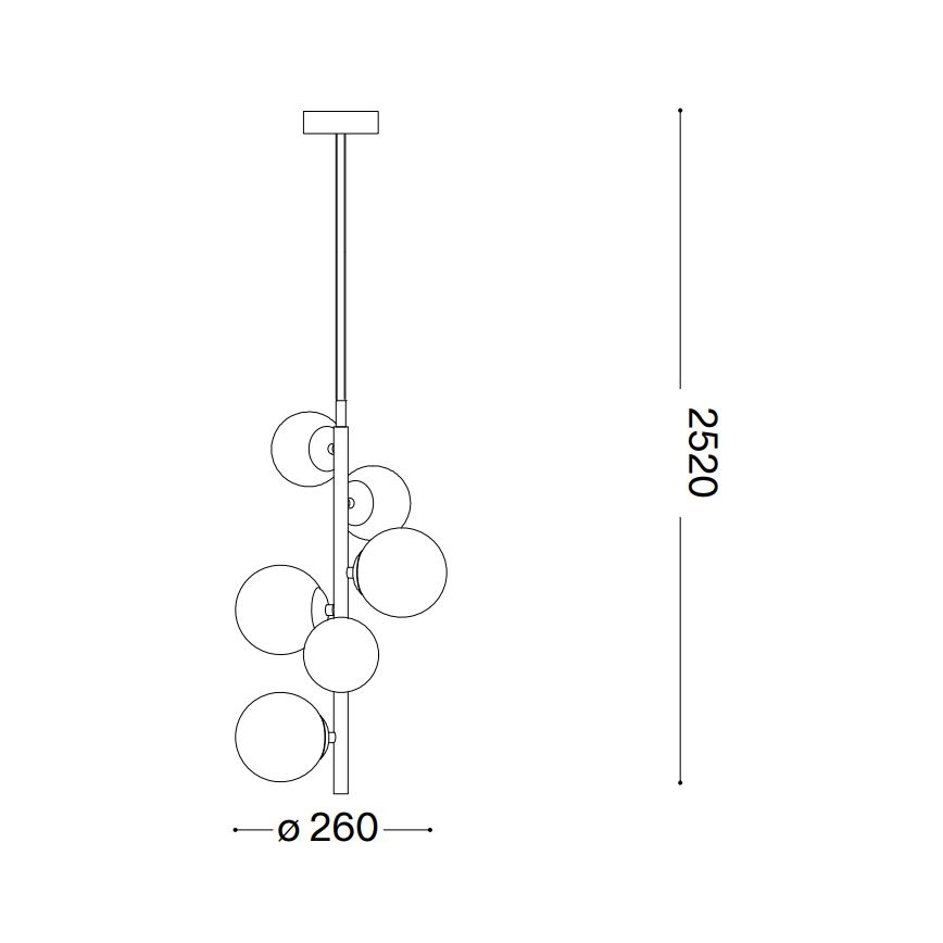 Ideal Lux - LED Żyrandol na lince PERLAGE 6xG9/3W/230V złoty/biały