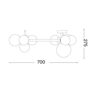 Ideal Lux - LED Żyrandol natynkowy PERLAGE 10xG9/3W/230V czarny