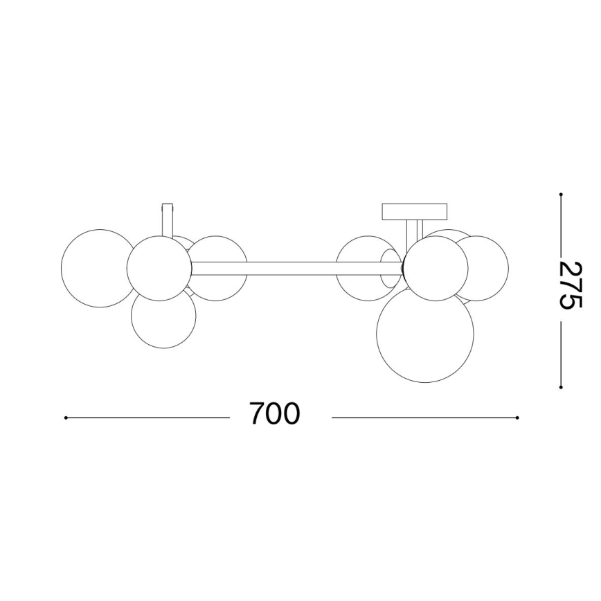 Ideal Lux - LED Żyrandol natynkowy PERLAGE 10xG9/3W/230V czarny