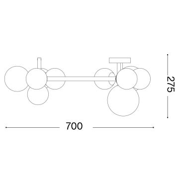 Ideal Lux - LED Żyrandol natynkowy PERLAGE 10xG9/3W/230V złoty