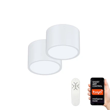 Immax Neo 07024L-15BD - Zestaw 2x LED Plafon ściemnialny RONDATE biały + 2xLED/12W/230V + pilot zdalnego sterowania Tuya