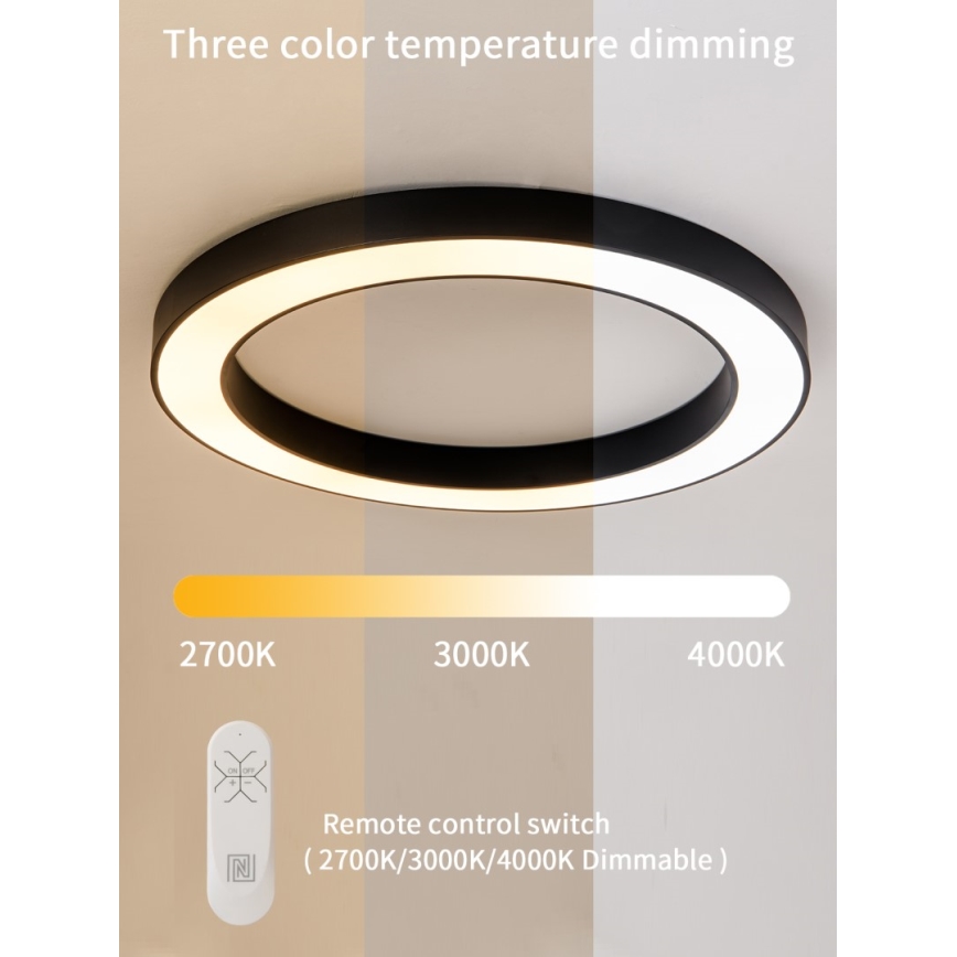 Immax NEO 07210L - LED Plafon ściemnialny PASTEL LED/68W/230V 95 cm czarne Tuya + Pilot zdalnego sterowania